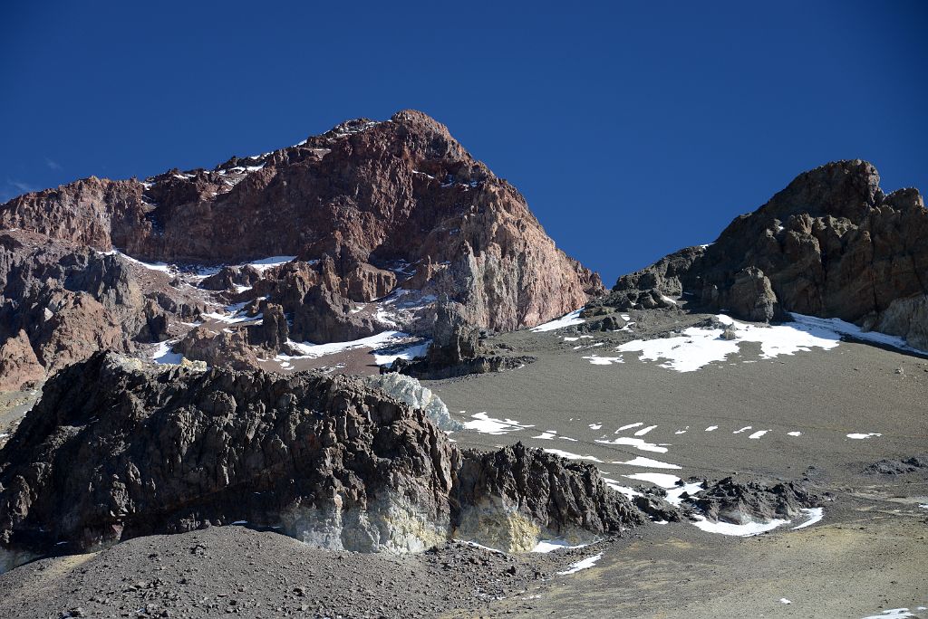 22 Aconcagua North Face Close Up Late Afternoon From Aconcagua Camp 3 Colera